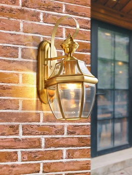 MOONSHADOW Sienas lampas Āra Pilnīga vara Spilgti Siltā dzeltenā Sienas gaismas Gultas dzīvo jamo istabu Kāpņu lampas apdare 220V