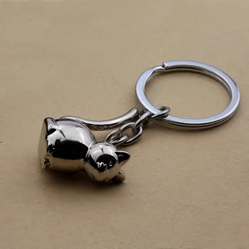 3D kaķis keychain gudrs atslēgu gredzens sievietēm kaķēns laimīgs kaķis atslēgu piekariņi atslēgu turētājs vīriešu auto portachiavi chaveiro llaveros soma šarmu