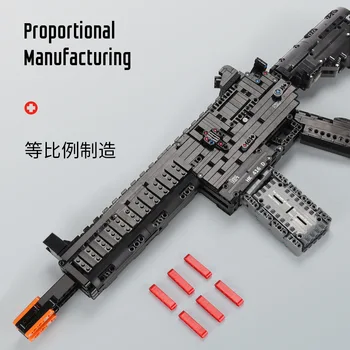 Celtniecības bloki xb24003 uzbrukumu HK416 uzsākot celtniecības bloki ieroci izglītības montāža mazām daļiņām, celtniecības bloki, rotaļlietas