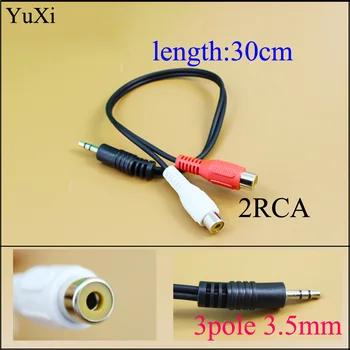 YuXi Izturīgs 3.5 mm Male Ligzdu uz 2 RCA Female Plug Adaptera Kabelis Mini Stereo Audio Kabelis, Austiņas Y Kabeli 3pole
