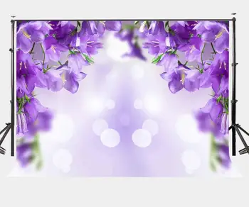 7x5ft Spilgti Saulainā Dienā Fons Karājas Ultra Violeto Krāsu Ziedi Fotogrāfijas Fona Āra Foto Aksesuāri