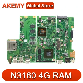 Akemy X441SC Portatīvo datoru mātesplati Par ASUS X441S X441SA F441S A441S Mainboard Pārbaudes darbam N3160 CPU, 4GB RAM