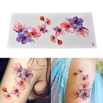 Akvarelis Orhideju Roku DIY Tetovējumu Uzlīmes Decal Ziedu Pagaidu Tetovējums Body Art Flash Tetovējumu Uzlīmes