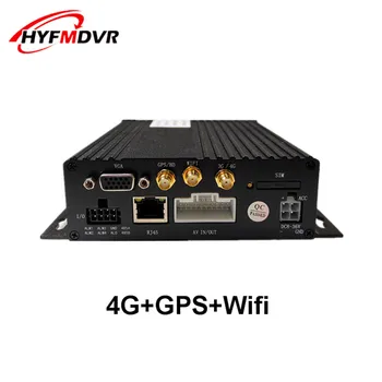 HD pozicionēšanas mobilo telefonu uzraudzības AHD 4CH 4G GPS WIFI dual SD kartes mobilo DVR piekabes / komerctransports / piekabe