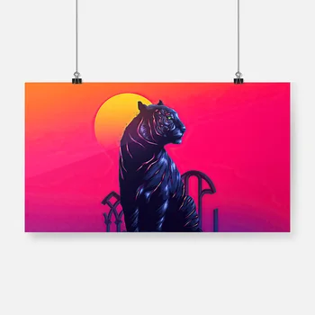 Tiger digital art anmal Plakāts Ierāmēts Koka Kadru Audekla Apgleznošana Sienu Mākslas Dekors Istabā, Guļamistabā Studiju Sākuma Apdare Izdruku