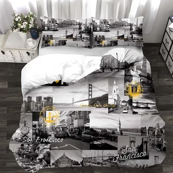Tilti modernās arhitektūras 3d duvet cover set karalis, karaliene pilnu dvīņu izmēra gultas veļas komplekts