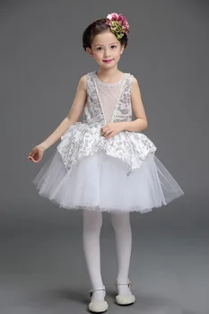 Meitenes sniegumu raibs Kleitu Bērniem shortsleeve tutu lielo loku izrotāt Tērpus Meitene Dancewear