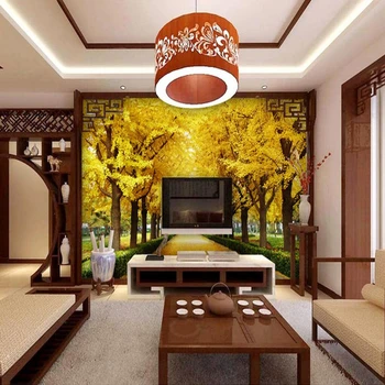 3d foto tapetes ainava koku zelta 3d sienu gleznojumi dabas ainava tapetes dzīvojamā istabā, guļamistabā sienas uzlīmes 3d wallapaper