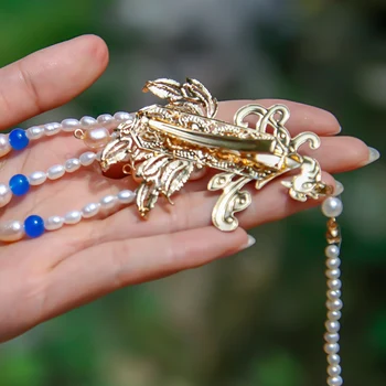 Zelta Zila Ķīnas Matadatu Phoenix Tradicionāla Tang Līgavas Phoenix Matu Spraudes Cheongsam Headpiece Kāzu Aksesuāri