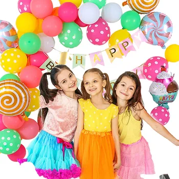 51pcs/daudz Karstā Pārdošanas Bērnu Dzimšanas dienas svinības Bērnudārzā Apdare Balonu noteikts Vasaras saldējums Alumīnija Filmu Balonu Aprites MT