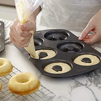 Donut Pelējuma DIY Kūka Pelējuma, Virtuves Rīku, Šokolādes Cepumu Non-Stick Konfektes Pelējuma Oglekļa Tērauda Donut Cepšanas Panna Virtuves Rīki