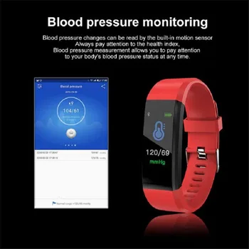 MONGOTEN Smart Sporta Skatīties 115Plus Ūdensizturīgs Smart Fitnesa Rokassprādze Tracker asinsspiediens, Sirds ritma Monitors Aproce