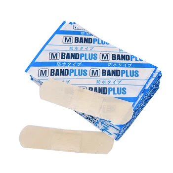 50gab/1Box Elpojošs Pirmās palīdzības pārsējs asiņošanu apturoši vienreizējās lietošanas medicīnas ūdensizturīgs Band-Aid, ar sterilu marles spilventiņu Apmetuma Sloksnes