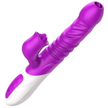 G Spot Dildo Silikona Vibrators Apkures Scalable Mēles Laiza Zizli Klitora Massager Seksa Rotaļlietas Sievietēm