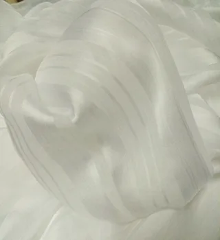 šifona rievotās zīdaini sloksnes plānas sniega balts, mīksts elpojošs DIY kleitu, blūžu audums 100cm*150cm