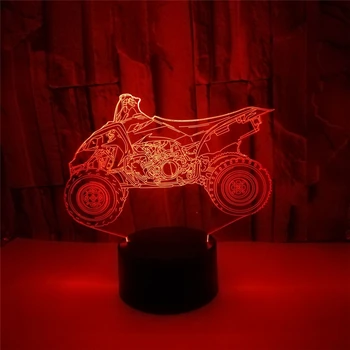 7 Krāsu Motociklu Modelēšana 3D LED Nakts Apgaismojums, USB Touch Sensors Galda Galda Lampa Kids Guļamistaba Dekors Radošas Dāvanas