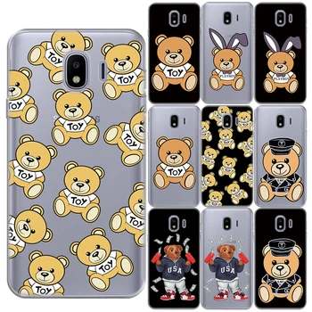 Karikatūra Cute Bear Mīksto TPU Case Cover For Samsung Galaxy J3 J7 J8 J6 J4 Plus 2018 J3 J5 J7 2016 2017 M10 M20 M30 J5 J2 Ministru Pro