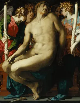 Vairumtirdzniecības glezna # MĀKSLINIEKS Rosso Fiorentino Mirušajiem Kristus ar Eņģeļiem print art audekls -Bezmaksas kuģniecības izmaksas