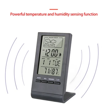 Digitālo Termometru, Higrometru, Mājas Temperatūras, Mitruma Sensors Monitors Daudzfunkciju Skaitītāju Modinātājs Laika Stacija Platums