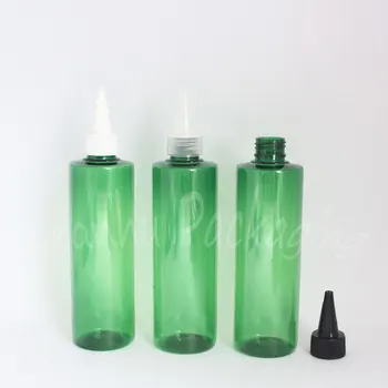 250ML Zaļā Plastmasas Pudeles Norādīja Muti Klp , 250CC Tukši Kosmētikas Konteineru , Ievārījums / Losjons Iepakojuma Pudeles ( 25 GAB/Daudz )