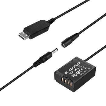 5V USB, lai NP-W126 Lelli, Akumulators, LĪDZSTRĀVAS Savienotājs ar Barošanas Adapteri Fuji Kamerām (ASV Spraudnis)