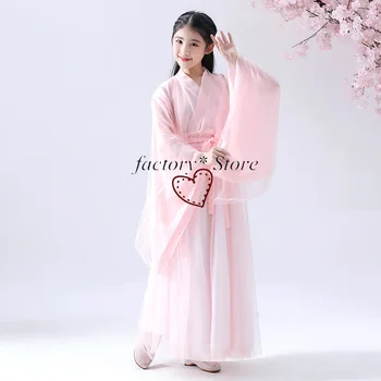Bērnu Deju Hanfu Meitenes Kostīms Pasaku Sieviešu Apģērbu Antīko Hanfu Chao Xian Ķīnas Posmā Sniegumu