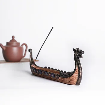 Retro Vīraks Degļi Tradicionālā Ķīniešu Dizaina Dragon Boat Vīraka Nūju Turētājs Deglis Roku Cirsts Griešanai Vīraka Kvēpināmais Trauks Rotājumi
