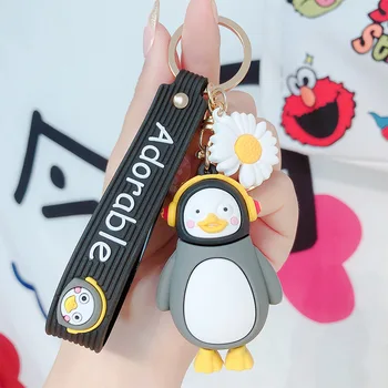 Korejas Ins Pingvīns Keychain Cute Karikatūra Adorkable Auto Atslēgu Ķēdes Meitene Soma Kulons Piederumi Keyring Bērniem Dāvanas