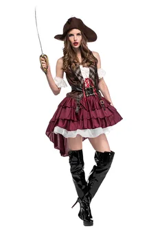 2019 Jaunu Pirātu Kostīms Sievietēm Pieaugušo Halloween Karnevāla Tērpi Fantasia Masku Karību Jūras Pirāti Cosplay Kostīms