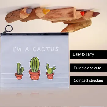 Gudrs Svaigi Caurspīdīga Matēta Kaktuss Gredzenu Uzglabāšanas Soma Liela Jauda, Studentu Kancelejas Zīmuļu Gadījumā
