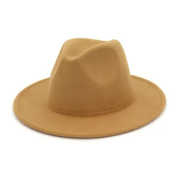 Modes Unisex Imitācija Vilnas Ziemas Sievietes Fedoras Vilnas filca cepures kovboju cepure Vasaras Cepure Džeza Cepuri, Pludmales Klp HF52