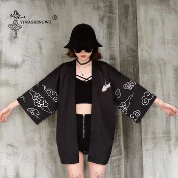 Sieviešu Yukata Kimono Harajuku Celtņa Drukāt Japāņu Stila Kimono Atpūtas Blūze Sauļošanās Vīriešiem Cosplay Kostīmu Plānas Vasaras Apģērbu