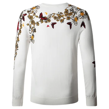 Ķīniešu stilā butterfly ziedu raksts, drukāšanas kvalitātes vīriešu džemperis līdz 2016. gada Rudens&Ziemas jauno modes trikotāžas džemperis vīriešiem M-3XL