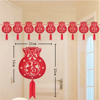10PCS neaustu Ķīnas Pavasara Svētki Svētību Banner Jauno Gadu Decoratio Kāzu Zīme, Dzimšanas dienas svinības Piegādēm Pakārt Karogu