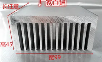 Augstas jaudas pastiprināšanas plāksne alumīnija siltuma izlietne 99*45*100mm rūpniecības jaudas radiators, 8MM Biezu grunts blīvs zobu alumīnija