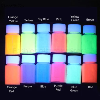 12 Krāsu Gaismas Sveķu Pigmentu Komplekts, kas Spīd Tumsā Pulveris Pigmentu Krāsvielas Krāsu, Luminiscences Sveķu Rotaslietu izgatavošana Rīki