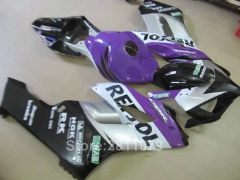 Inžektorlējuma top pārdošanas aptecētājs komplekts Honda CBR1000RR 04 05 violeta sudraba, melna pārsegi uzstādīt CBR1000RR 2004 2005 GB10