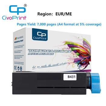 Civoprint 7000 lapas Saderīgs reģiona EUR/MAN B431 tonera kārtridži OKI B431 MB461 MB471 MB471W MB491 printeri