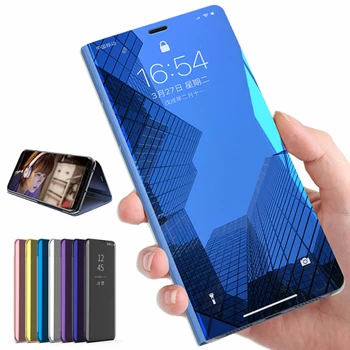 Smart Mirror Flip Case For Huawei P Smart Plus Y5 Y6 Y7 Y9 2019 Vāks Huawei Y5 Y6 Y7 Ministru Y9 2018 Uz Nova 2i 3 3i 4 Fundas