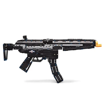 617PCS Militāro Ieroču Sērijas Heckler Koch MP5 Submachine Gun Celtniecības Bloki uzsākt gumiju Ķieģeļi, Rotaļlietas, Dāvanas bērniem,