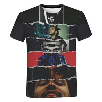 Weeknd 3D Druka T Kreklu apdruka Vīriešu Sieviešu Modes Gadījuma Īsām Piedurknēm Hip Hop T-krekls Harajuku Streetwear Lielgabarīta T Krekls