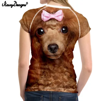NoisyDesigns Sieviešu T-krekls Modes Sieviešu 3D Harajuku Jorkšīras Suns Drukāt Tshirt Vasaras Īsām Piedurknēm Tees Dāmas Topi Tee Blusas