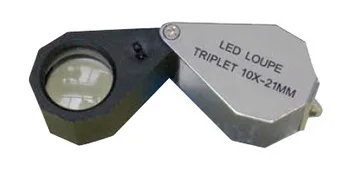 Vairumtirdzniecības 6 LED Ligted 10X Tripleta objektīvs Lupa - GM1021-IP