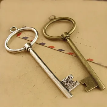 20 GAB Vintage Stila Metāla Cinka Sakausējums, Antīkā Bronzas Antīkas Sudraba Krāsas Atslēgu Piekariņi Šarmu Rotaslietu izgatavošana