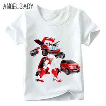 Bērniem Tobot Drukāt Smieklīgu T kreklu Bērniem Vasarā Īsām Piedurknēm Topi Zēni un Meitenes Soft Gadījuma T-krekls,HKP2179