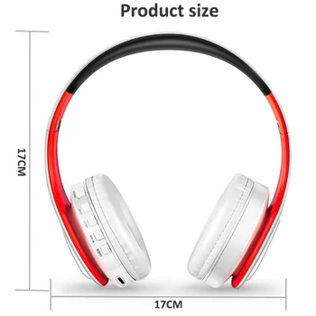 Hot augstas precizitātes Stereo Austiņas Bluetooth Austiņas Mūzikas Austiņām Mic Mobilo Xiaomi Telefonu Samsung Tablet(Sarkans Melns)