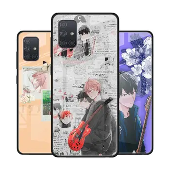 Anime ņemot vērā, Yaoi Anime Rūdīts Stikls Telefonu Gadījumā Samsung Galaxy A51 A71 5G A50 A70 A31 A10 A21s A91 Melnā Vāciņa Coque Fundas