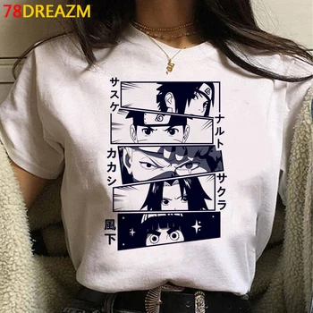 Naruto Sasuke Smieklīgi top tees t-krekls sievietēm, plus lieluma vintage balts t krekls gadījuma vasaras top estētisko