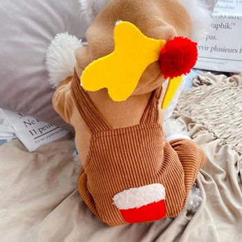 Sarkano Briežu Ganāmpulka Halloween Dog Apģērbs Kafijas Pet Kopumā Par Maz Dzīvnieku, XL XS Ziemassvētku Brīvdienu Gudrs pelēkā vārna Dachshund Pugs