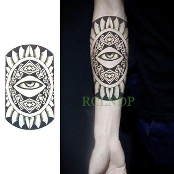 Ūdensnecaurlaidīgus Pagaidu Tetovējumu Uzlīmes Mandala Lotus Totēmi Viltus Tatto Flash Tetovējums Atpakaļ Kāju, Roku, vēdera liela izmēra Sieviešu meitene Vīriešiem